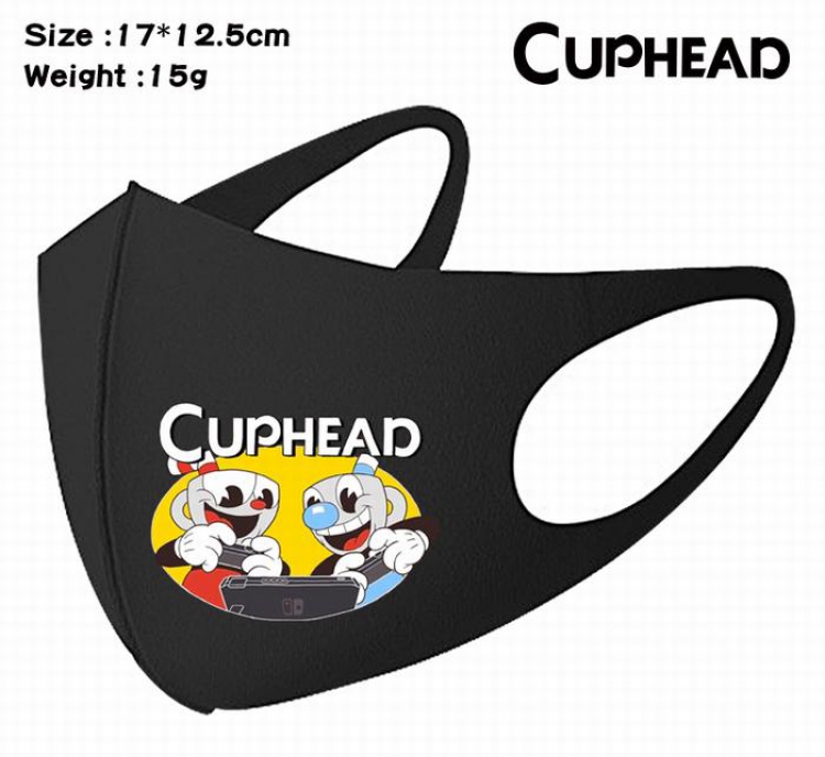 Cuphead-16A Black Anime color printing windproof dustproof breathable mask price for 5 pcs