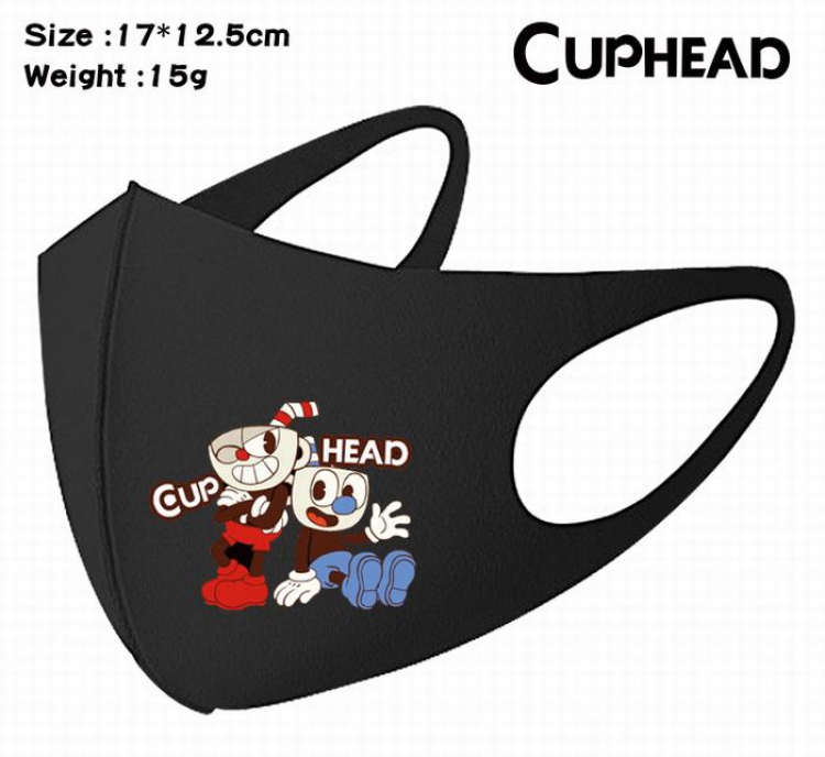 Cuphead-1A Black Anime color printing windproof dustproof breathable mask price for 5 pcs