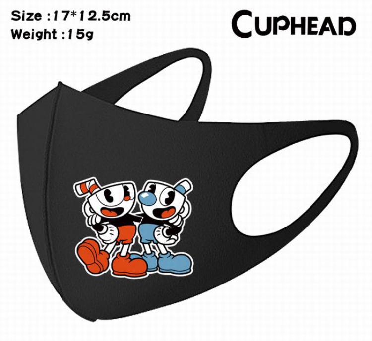 Cuphead-2A Black Anime color printing windproof dustproof breathable mask price for 5 pcs