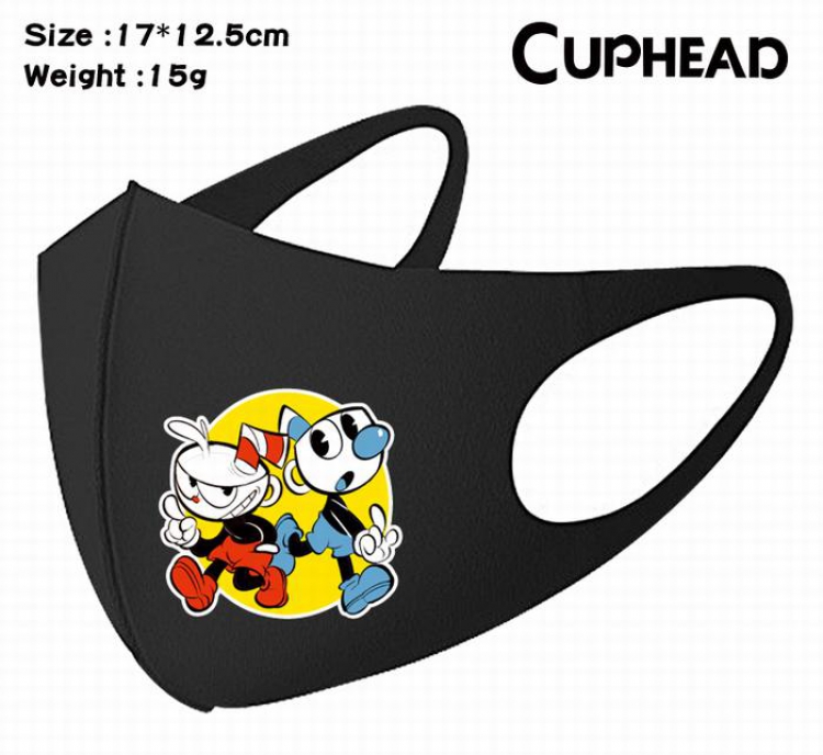 Cuphead-3A Black Anime color printing windproof dustproof breathable mask price for 5 pcs