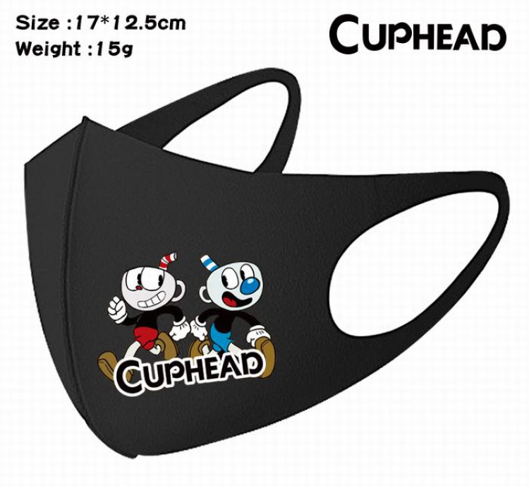 Cuphead-7A Black Anime color printing windproof dustproof breathable mask price for 5 pcs