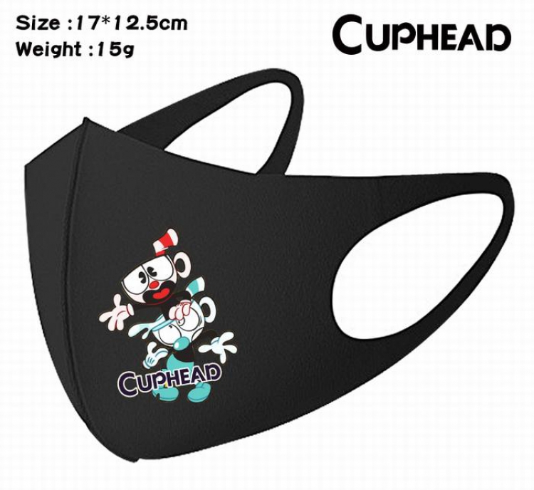 Cuphead-5A Black Anime color printing windproof dustproof breathable mask price for 5 pcs