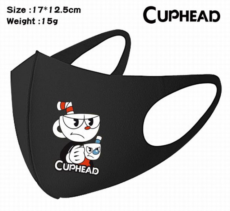 Cuphead-6A Black Anime color printing windproof dustproof breathable mask price for 5 pcs