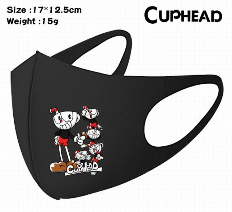 Cuphead-9A Black Anime color printing windproof dustproof breathable mask price for 5 pcs