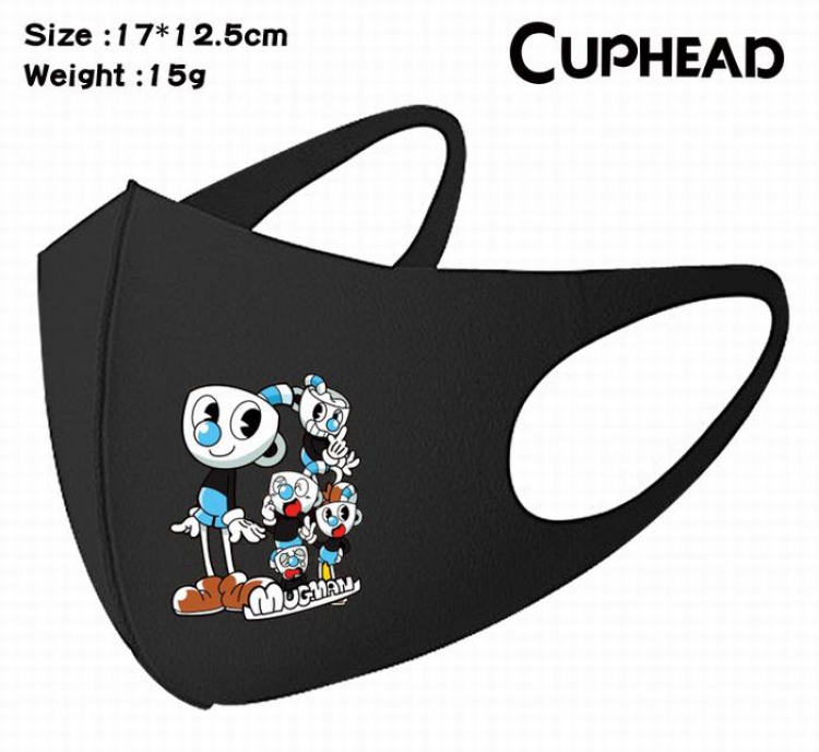 Cuphead-8A Black Anime color printing windproof dustproof breathable mask price for 5 pcs
