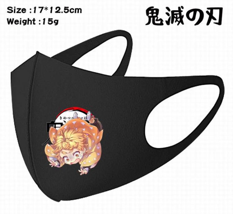 Demon Slayer Kimets-11A Black Anime color printing windproof dustproof breathable mask price for 5 pcs