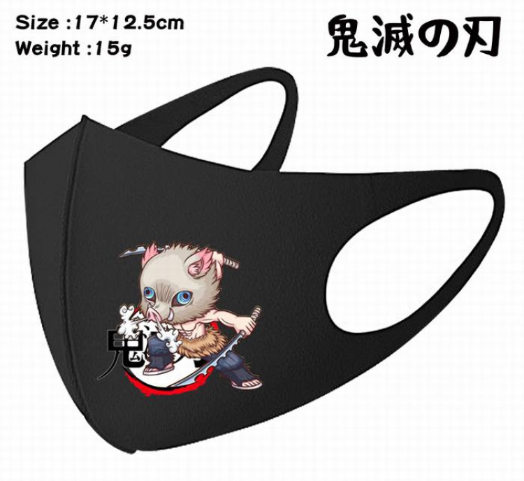 Demon Slayer Kimets-13A Black Anime color printing windproof dustproof breathable mask price for 5 pcs