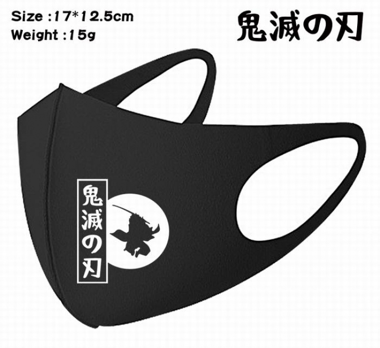 Demon Slayer Kimets-6A Black Anime color printing windproof dustproof breathable mask price for 5 pcs