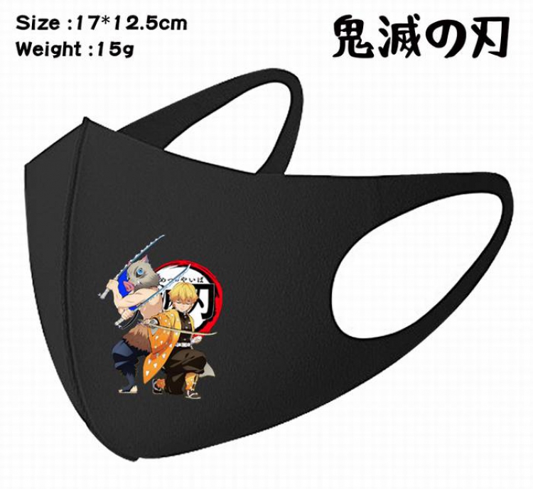 Demon Slayer Kimets-7A Black Anime color printing windproof dustproof breathable mask price for 5 pcs