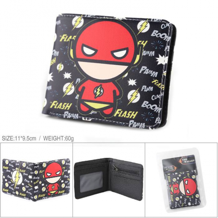 The Flash Full color PU silk screen two fold short card holder wallet