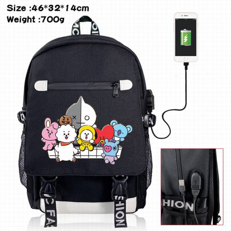 BTS-3A Black Color data cable Backpack