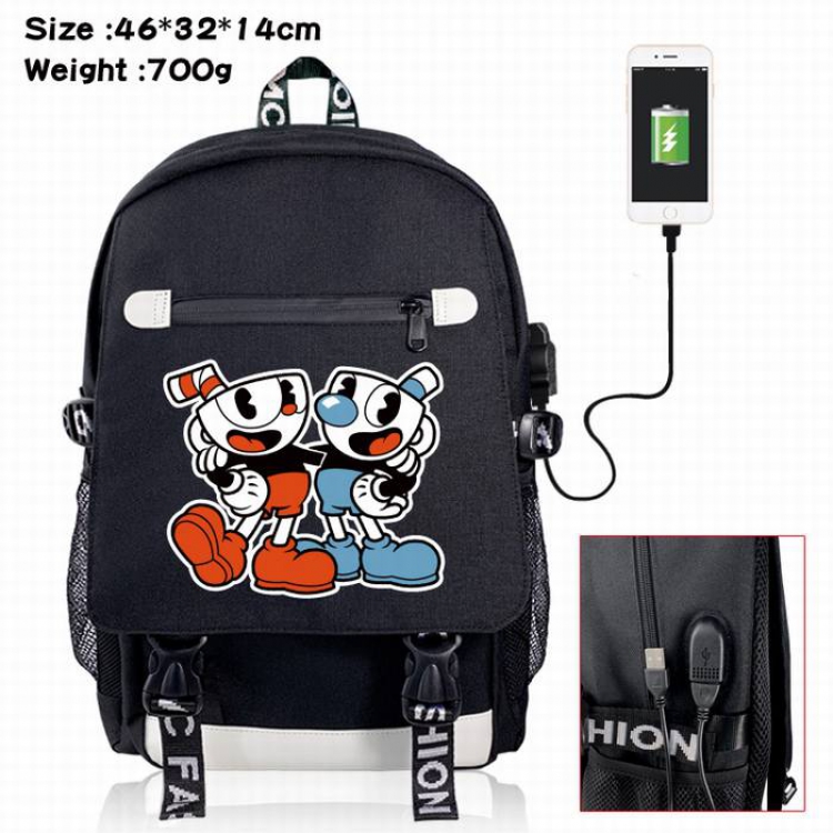 Cuphead-2A Black Color data cable Backpack