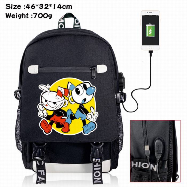 Cuphead-3A Black Color data cable Backpack