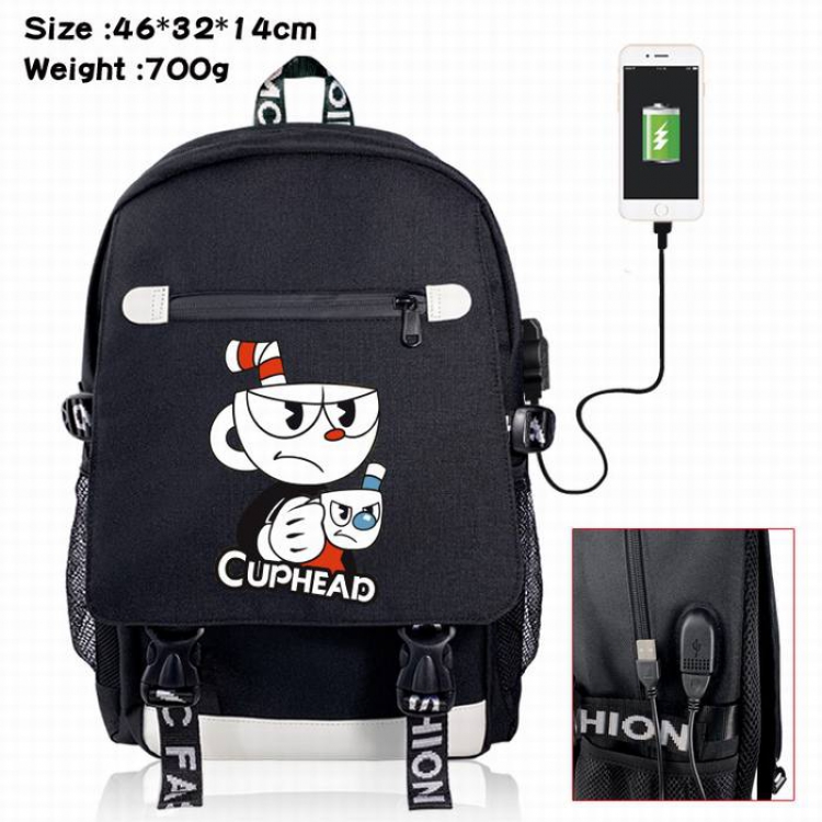 Cuphead-6A Black Color data cable Backpack