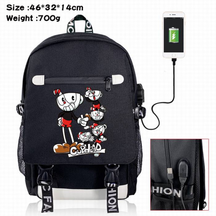 Cuphead-9A Black Color data cable Backpack