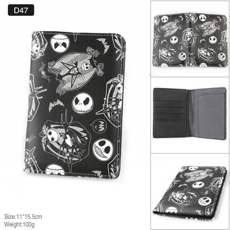 The Nightmare Before Christmas Full Color PU leather multi-function travel ticket holder passport protector D37