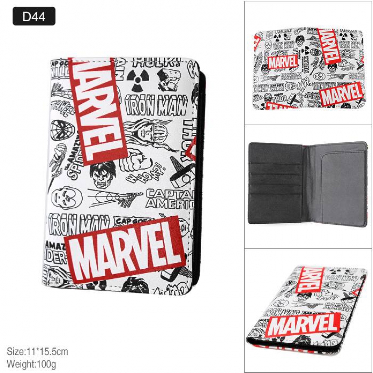 Marvel  Full Color PU leather multi-function travel ticket holder passport protector D44