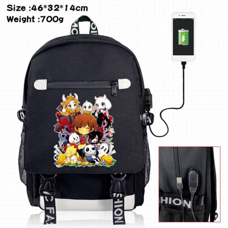 Undertale-6A Black Color data cable Backpack