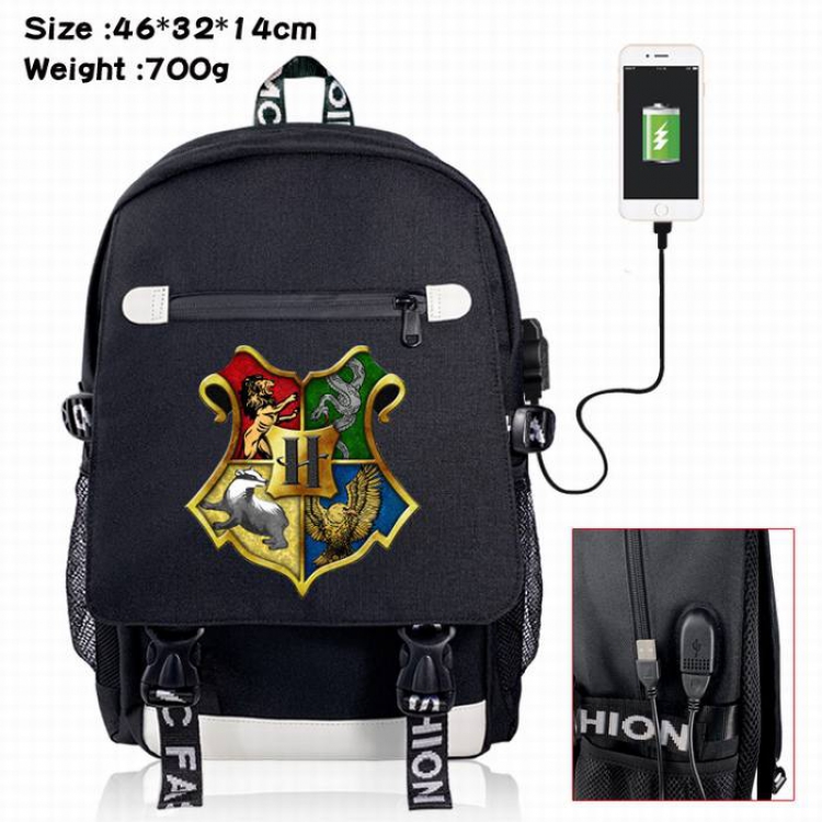 Harry Potter-3A Black Color data cable Backpack