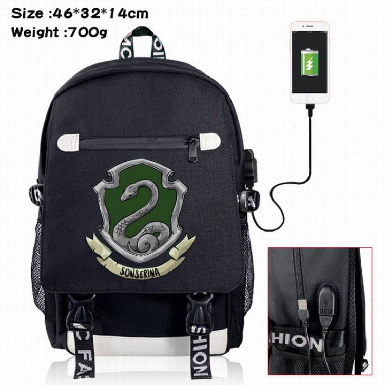 Harry Potter-8A Black Color data cable Backpack