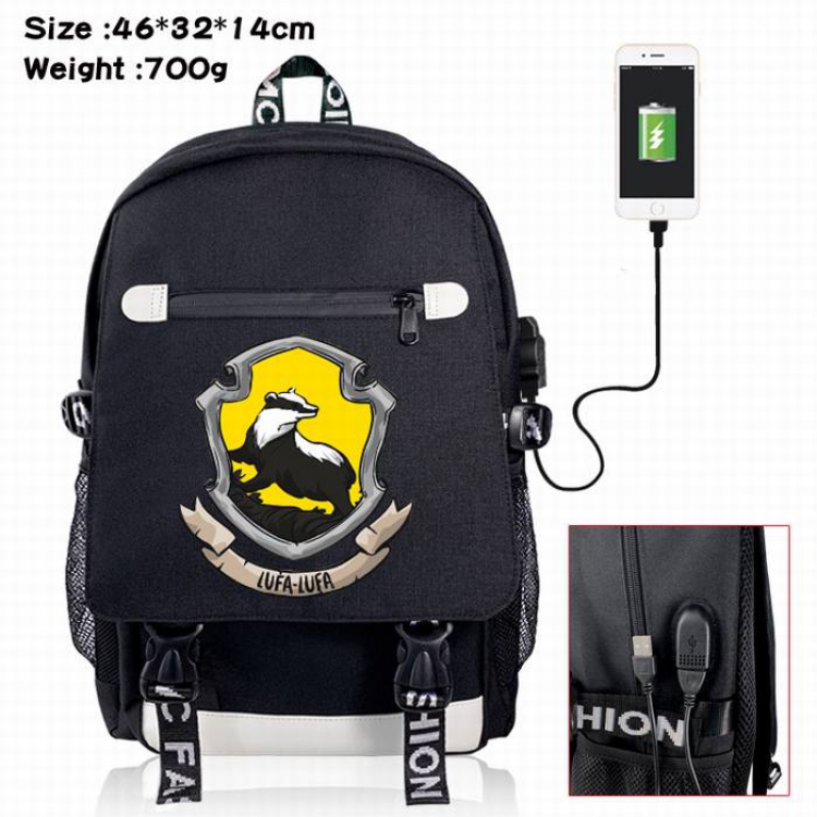 Harry Potter-9A Black Color data cable Backpack