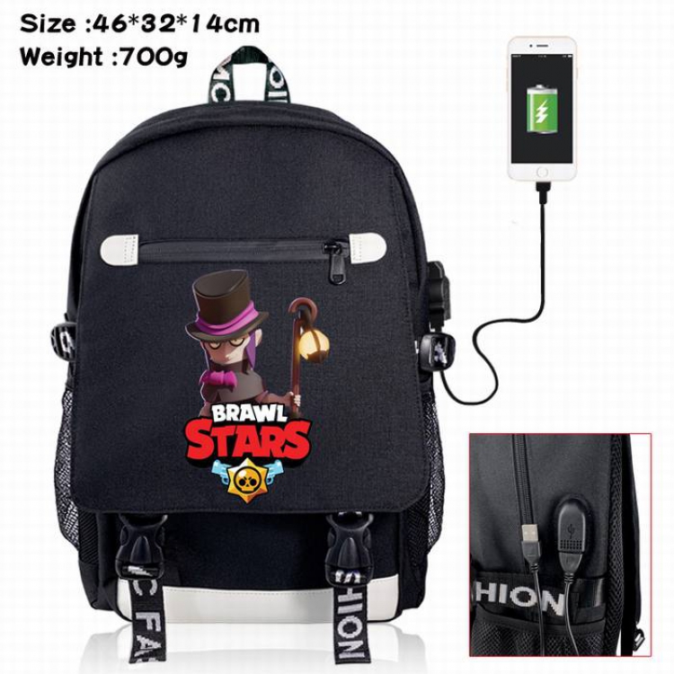 Brawl Stars-11A Black Color data cable Backpack