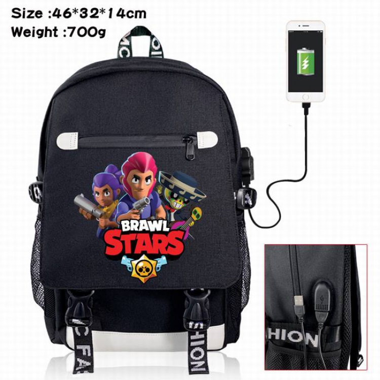 Brawl Stars-12A Black Color data cable Backpack