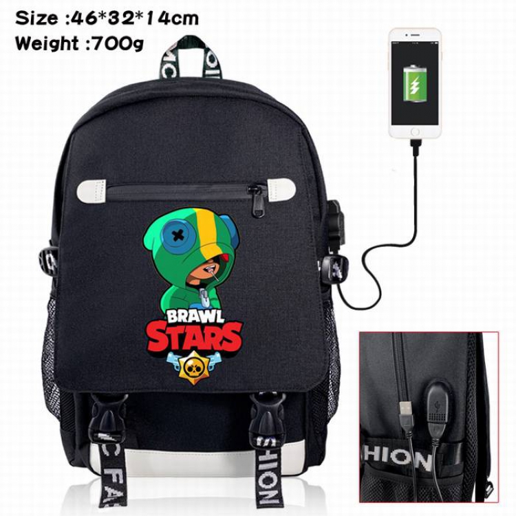 Brawl Stars-14A Black Color data cable Backpack