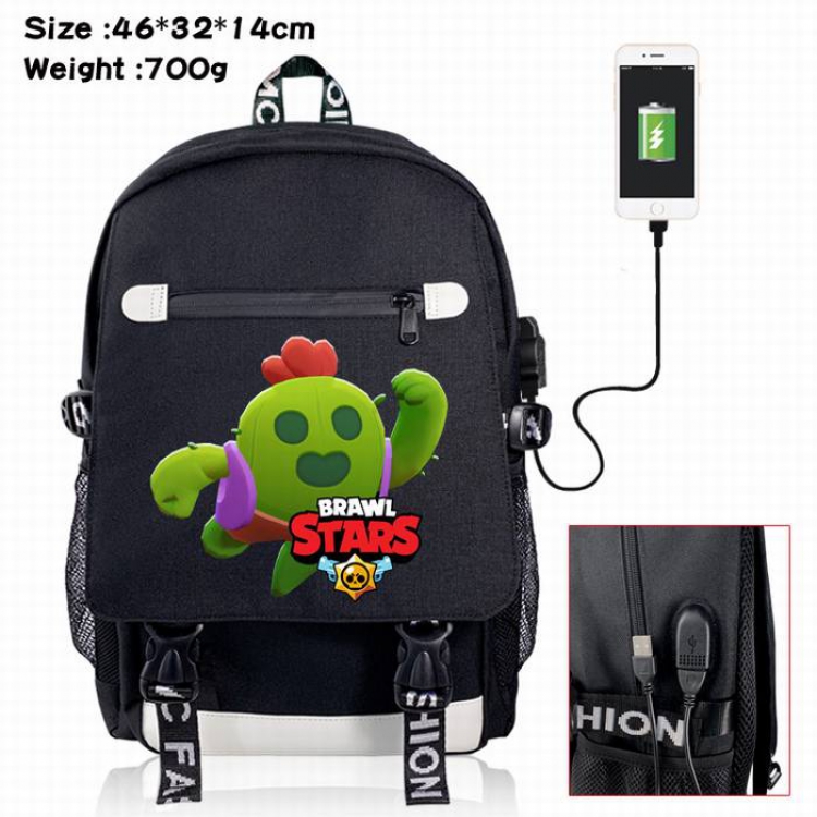 Brawl Stars-17A Black Color data cable Backpack