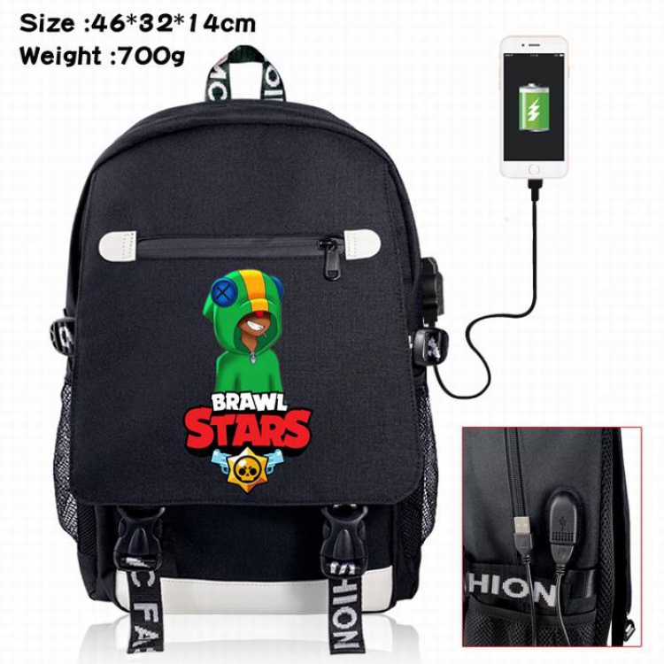 Brawl Stars-19A Black Color data cable Backpack