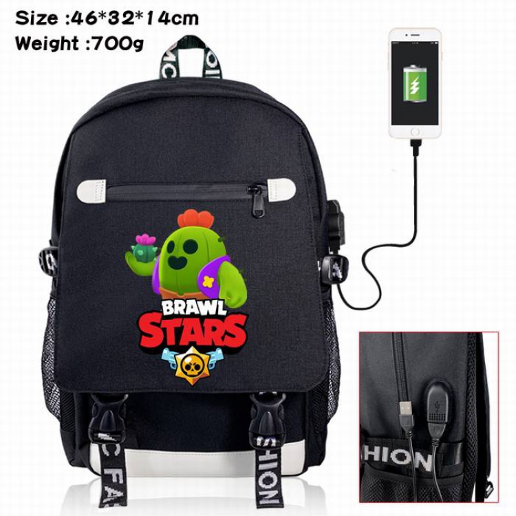 Brawl Stars-5A Black Color data cable Backpack
