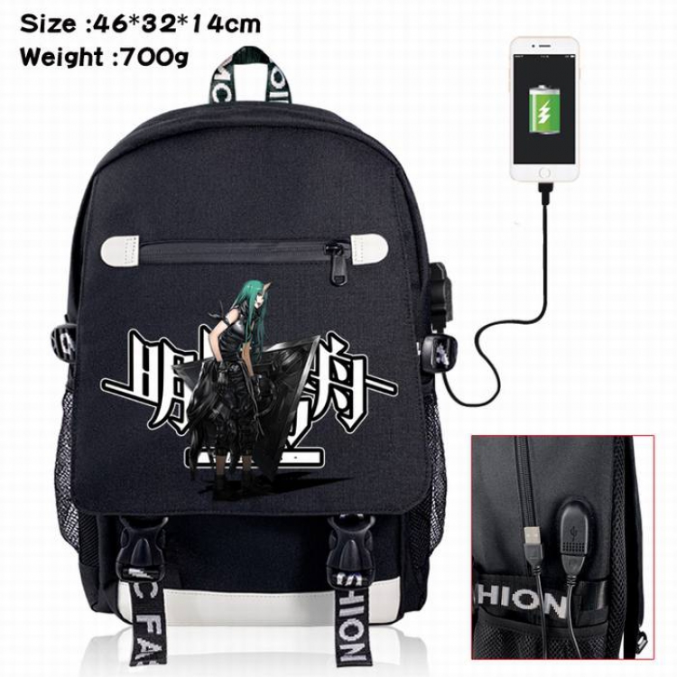 Arknights-10A Black Color data cable Backpack