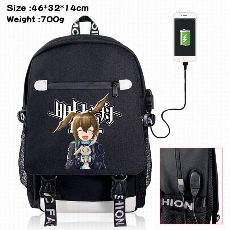 Arknights-12A Black Color data cable Backpack