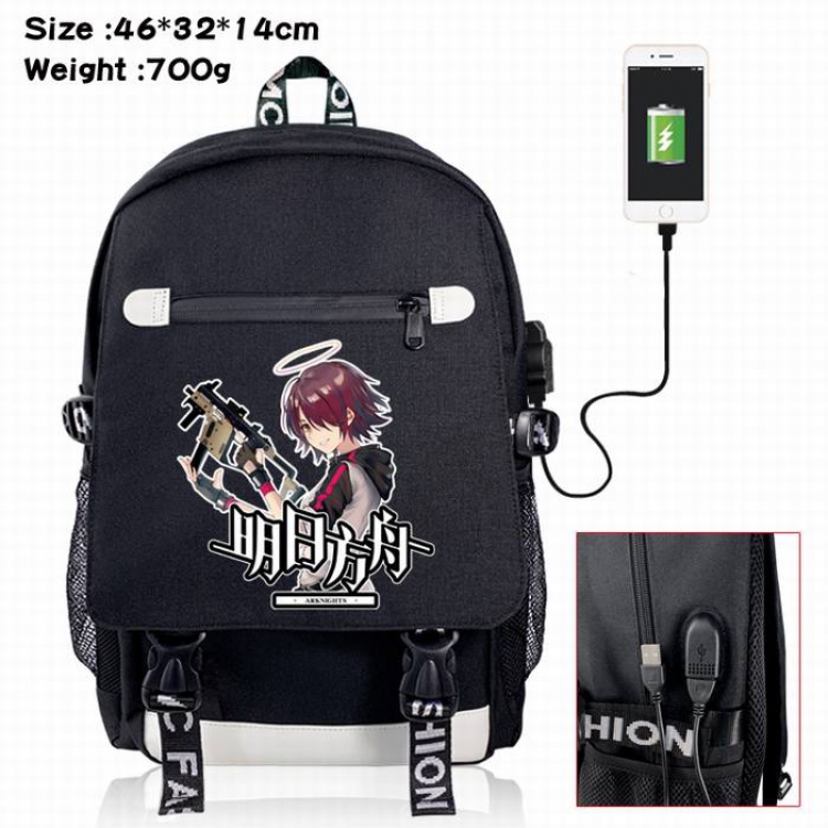 Arknights-11A Black Color data cable Backpack