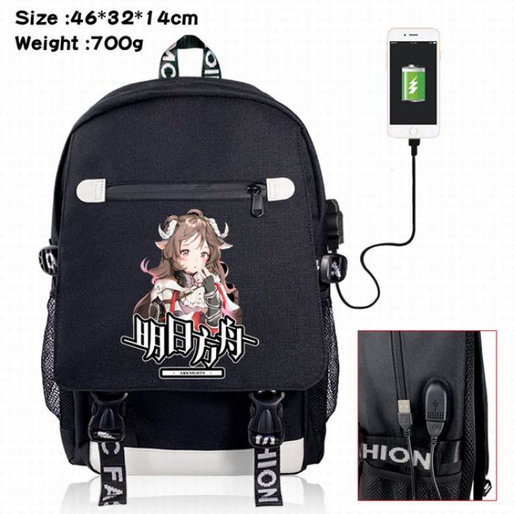 Arknights-13A Black Color data cable Backpack