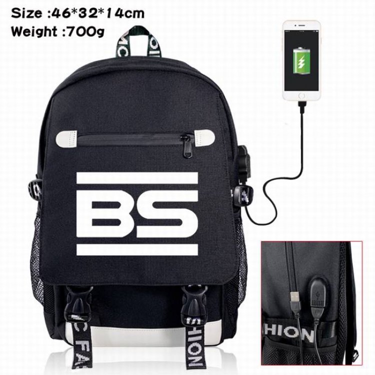 Arknights-2A Black Color data cable Backpack