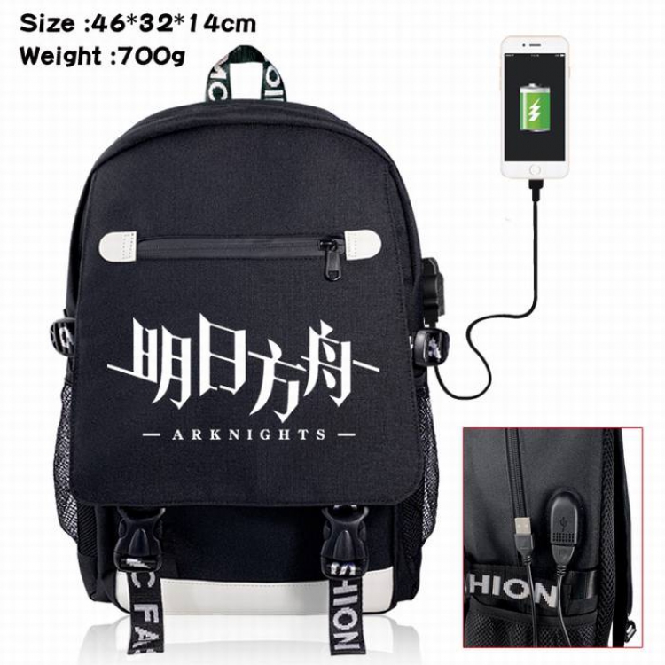Arknights-6A Black Color data cable Backpack