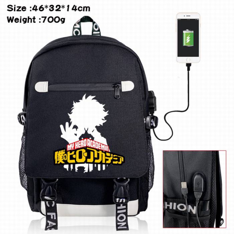 My Hero Academia-9A Black Color data cable Backpack