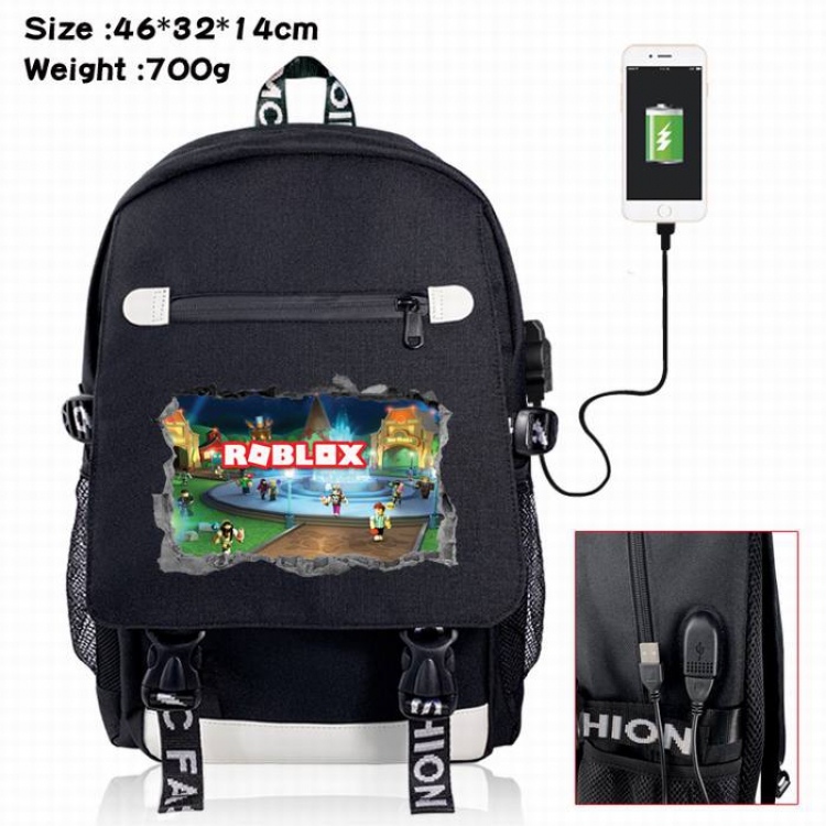 Roblox-11A Black Color data cable Backpack