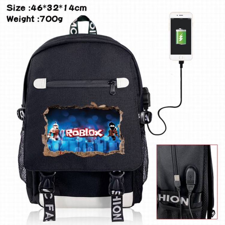 Roblox-15A Black Color data cable Backpack