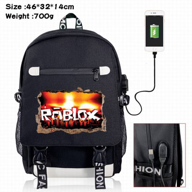 Roblox-13A Black Color data cable Backpack