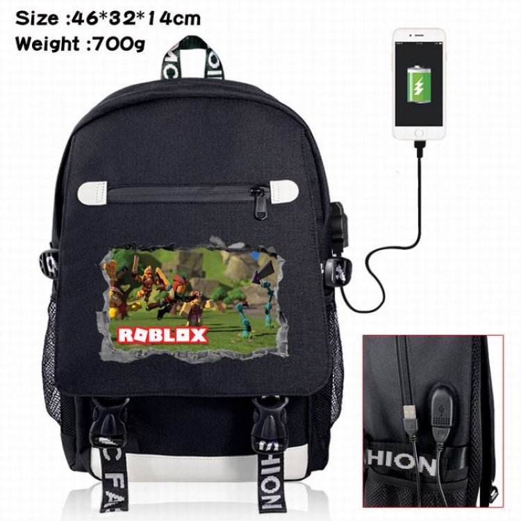 Roblox-12A Black Color data cable Backpack