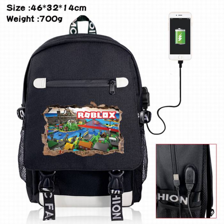 Roblox-14A Black Color data cable Backpack