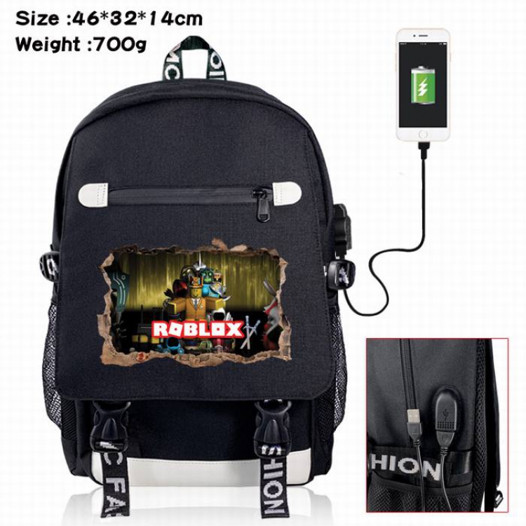 Roblox-16A Black Color data cable Backpack