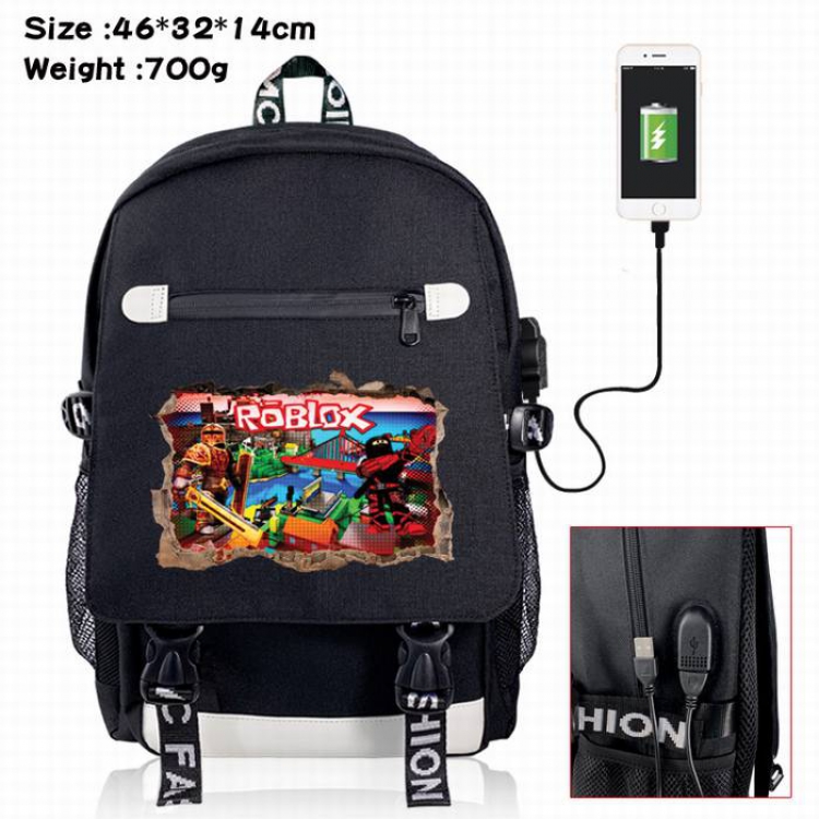 Roblox-18A Black Color data cable Backpack