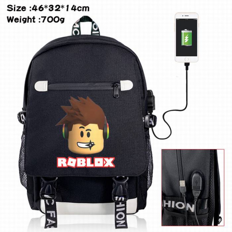 Roblox-23A Black Color data cable Backpack
