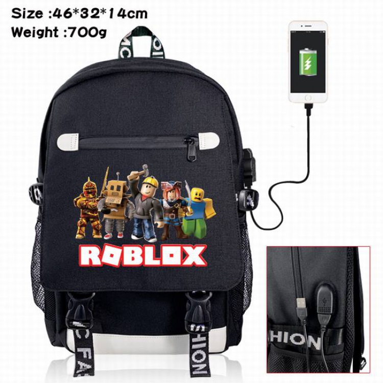 Roblox-20A Black Color data cable Backpack