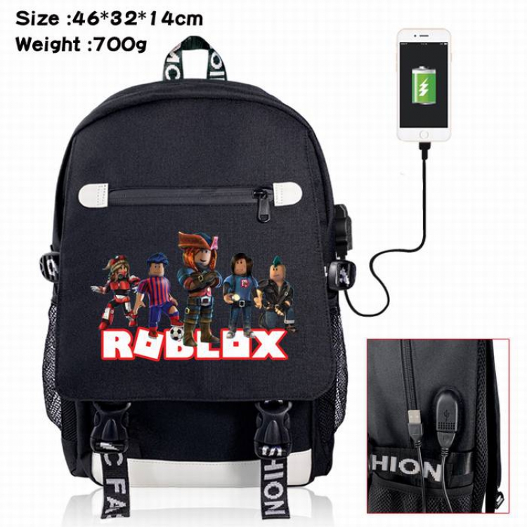 Roblox-21A Black Color data cable Backpack