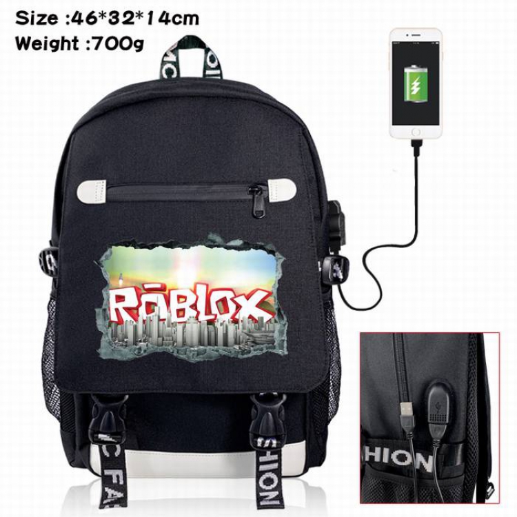 Roblox-4A Black Color data cable Backpack