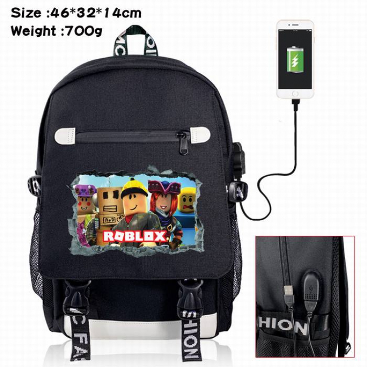 Roblox-5A Black Color data cable Backpack